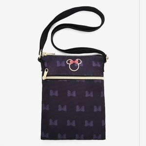 Loungefly Disney Minnie Mouse Gold & Black Passport Crossbody Bag